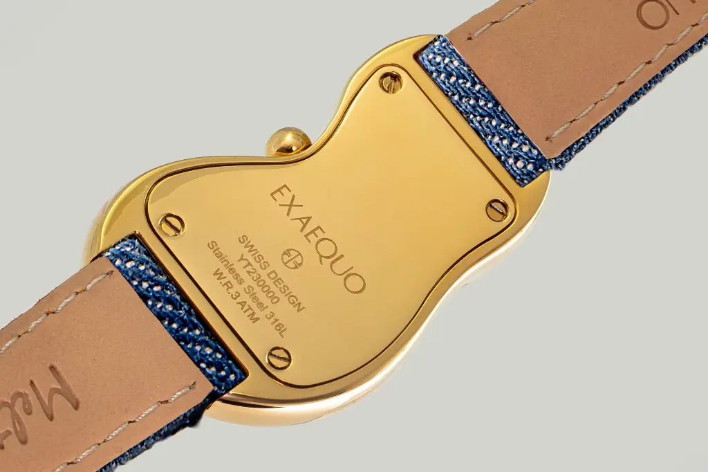 Exaequo Classic Melting PVD Yellow Gold White Denim Watch EX0002.0012 Image 3