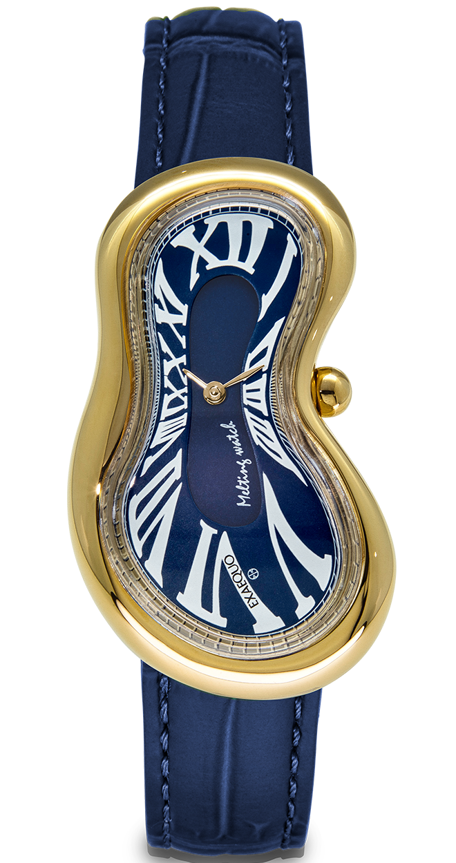 Exaequo Classic Melting Watch PVD Yellow Gold Blue Dial Watch EX0002.0004 Image 1