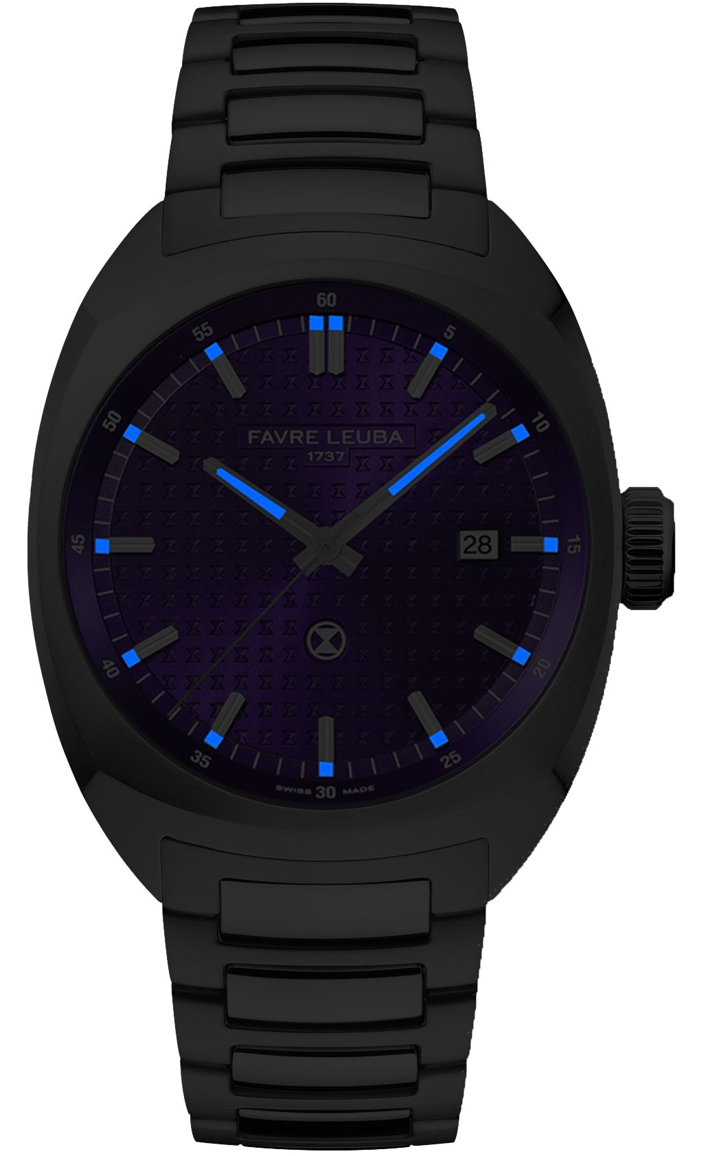 Favre Leuba Chief Date Royal Purple Bracelet Watch 00.20102.102.07.200 Image 3