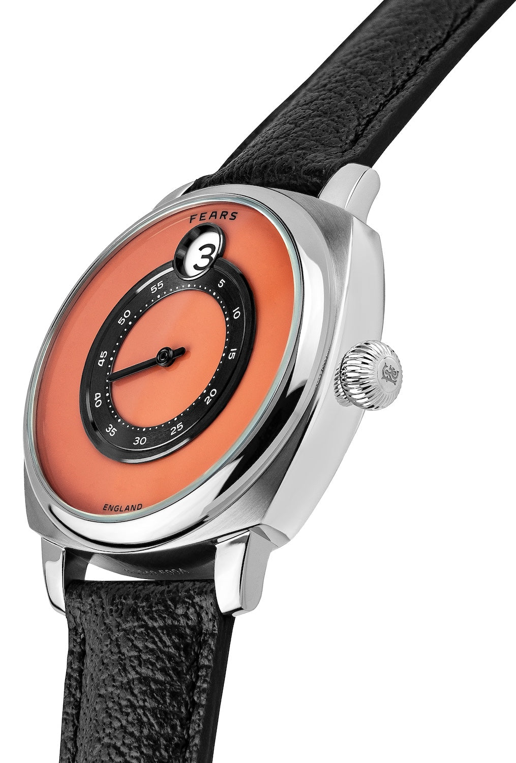 Fears Brunswick 40.5 Jump Hour Coral Lacquer Leather Watch BS240.500A.114.047 Image 3