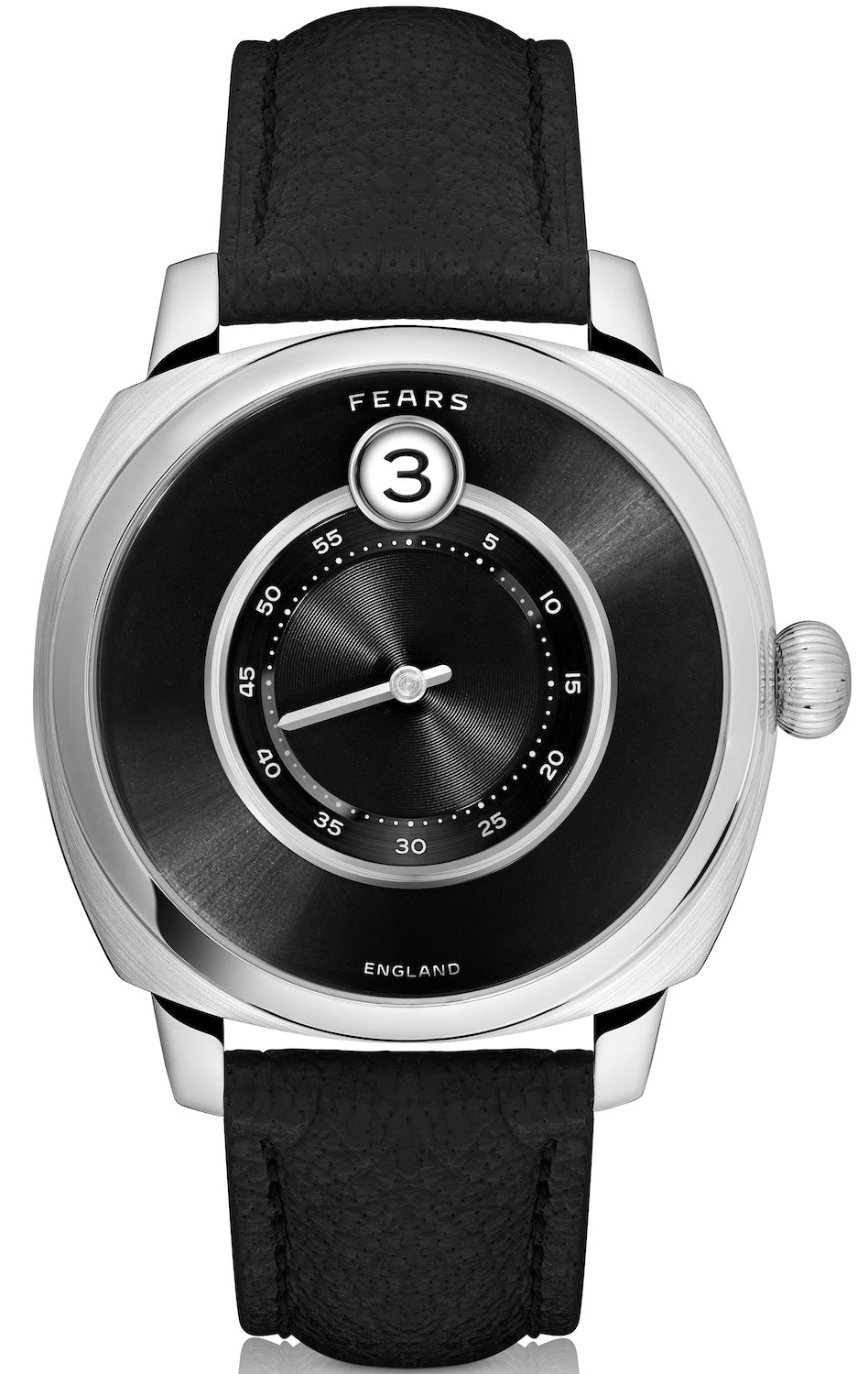 Fears Brunswick 40.5 Jump Hour Raven Black Leather Watch BS240.500A.113.047 Image 1