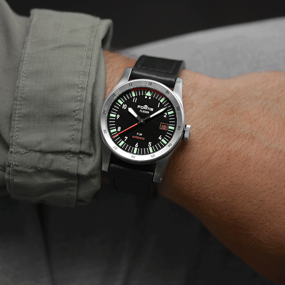 Fortis Flieger F-39 Automatic On Aviator Strap Watch F4220006 Image 8