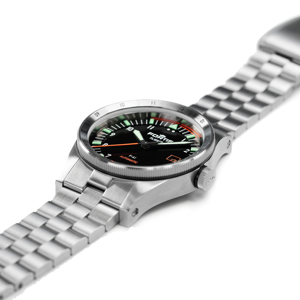 Fortis Flieger F-41 Automatic On Block Bracelet Watch F4220008 Image 4