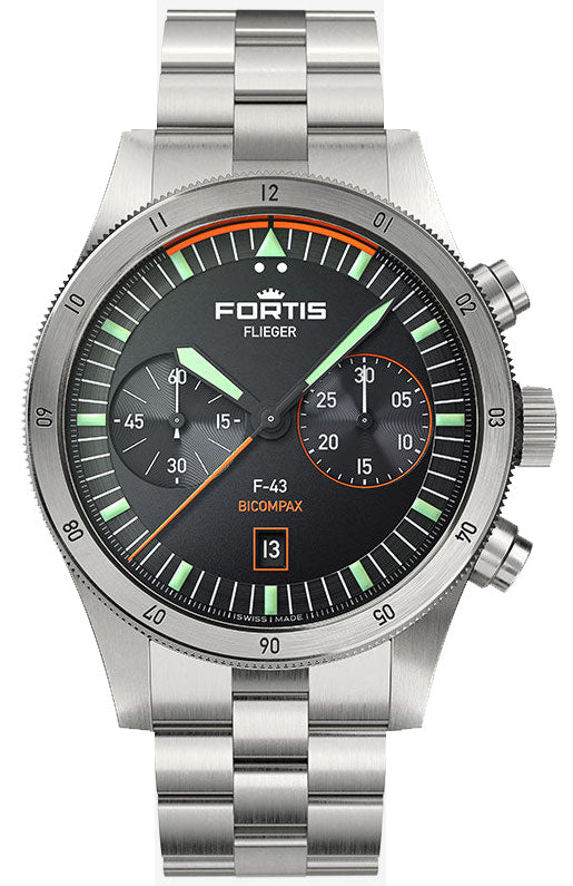 Fortis Flieger F-43 Bicompax Bracelet Watch F4240004 Image 1