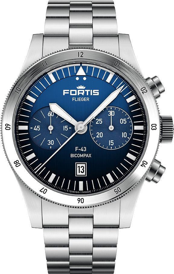 Fortis Flieger F-43 Bicompax Liberty Blue Watch F4240012 Image 1