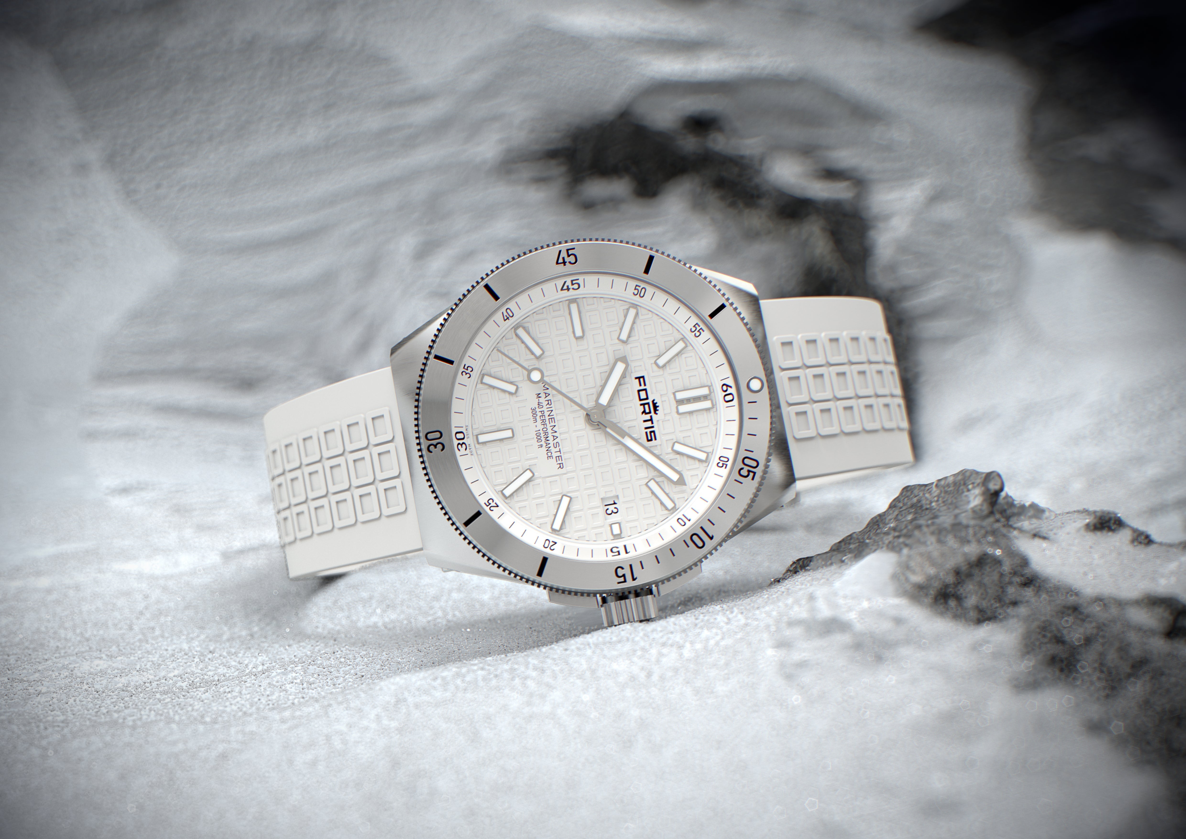 Fortis Marinemaster M-40 Snow White Watch F8120009 Image 5