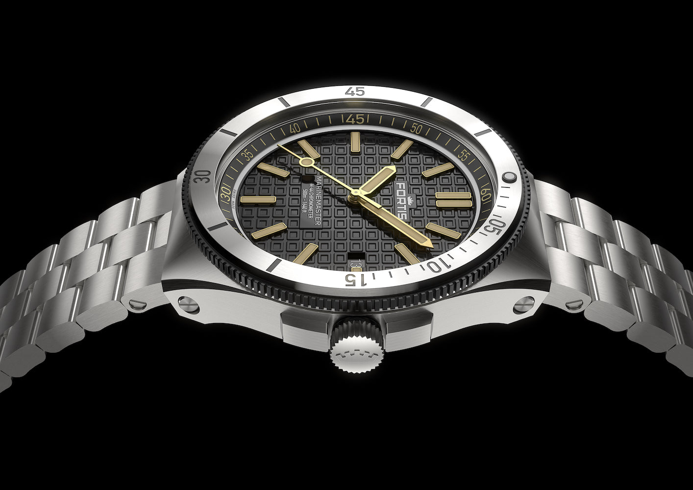 Fortis Marinemaster M 44 Black Resin Bracelet Watch F8120018 Image 5