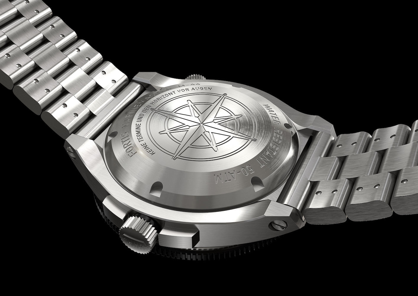 Fortis Marinemaster M 44 Black Resin Bracelet Watch F8120018 Image 8