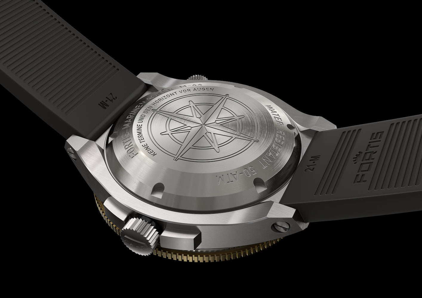 Fortis Marinemaster M 44 Black Resin Gold Limited Edition Watch F8120015 Image 6