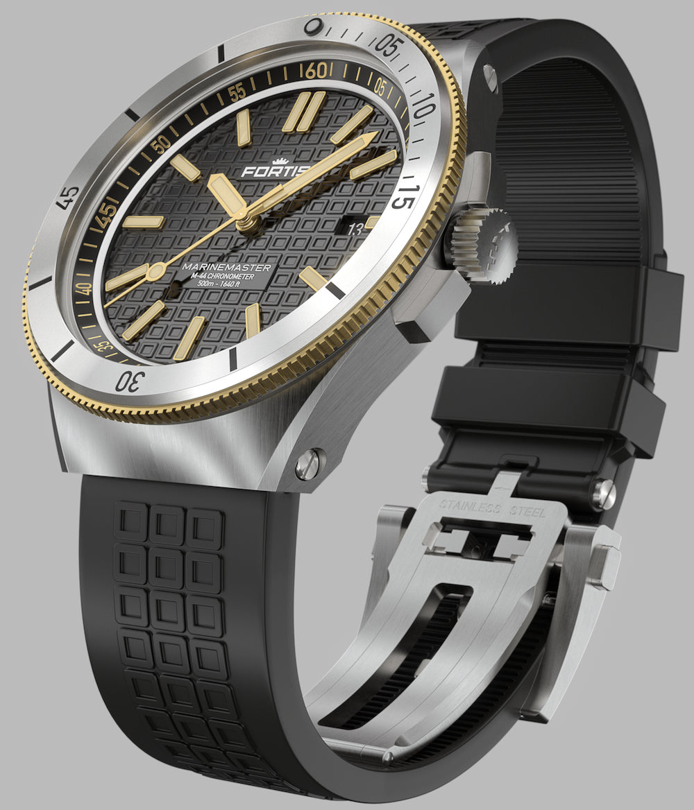 Fortis Marinemaster M 44 Black Resin Gold Limited Edition Watch F8120015 Image 9
