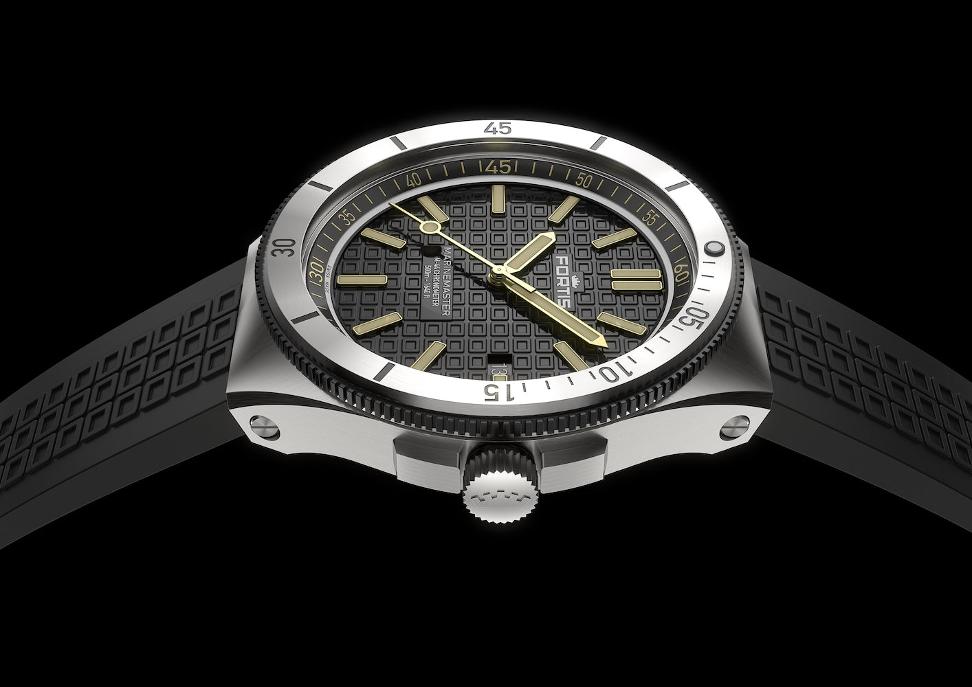 Fortis Marinemaster M 44 Black Resin Watch F8120017 Image 4