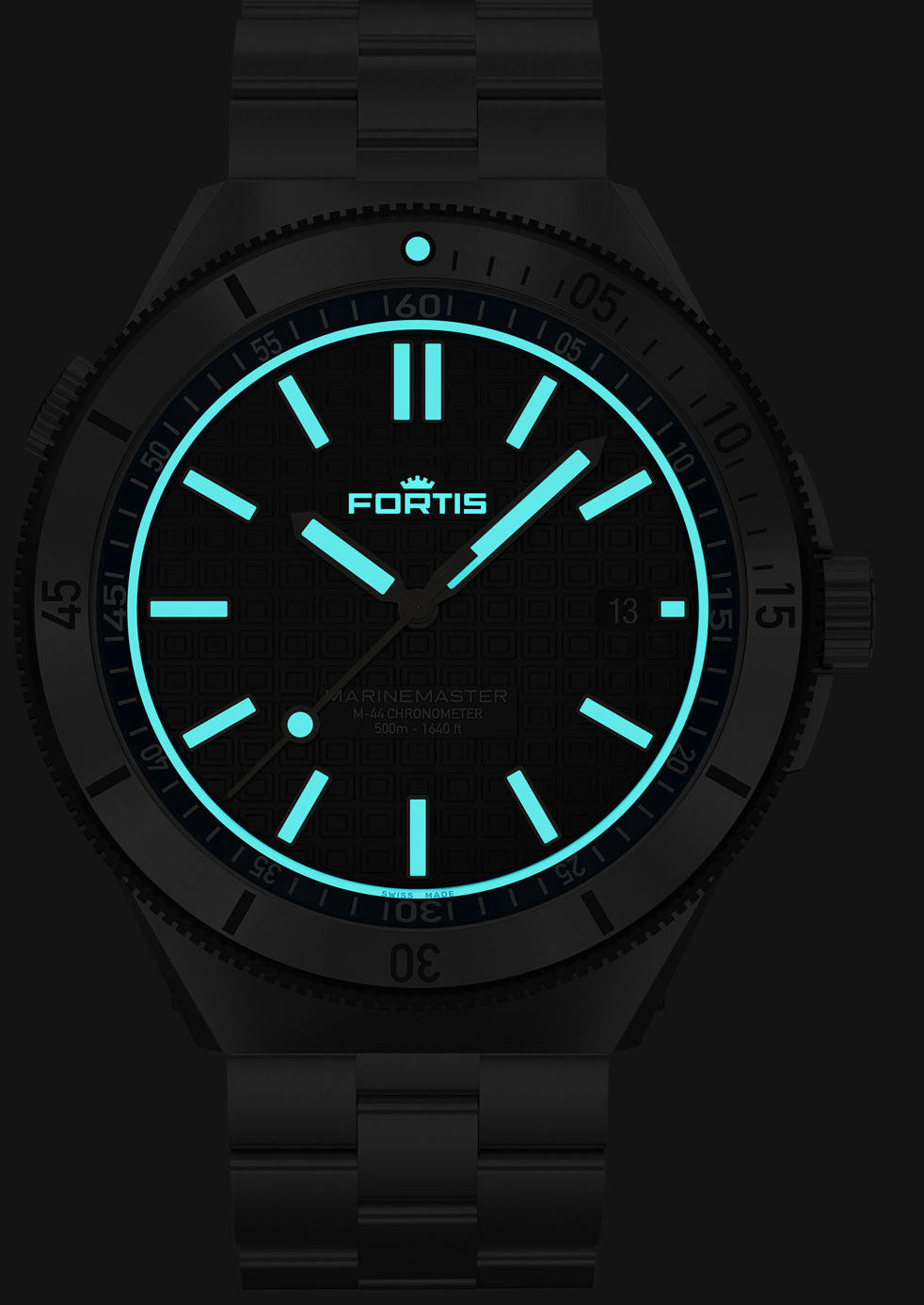 Fortis Marinemaster M 44 Ocean Blue Bracelet Watch F8120022 Image 2