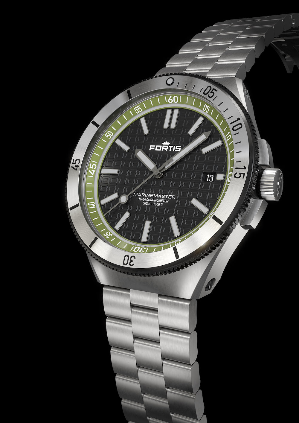 Fortis Marinemaster M 44 Woodpecker Green Bracelet Watch F8120020 Image 3