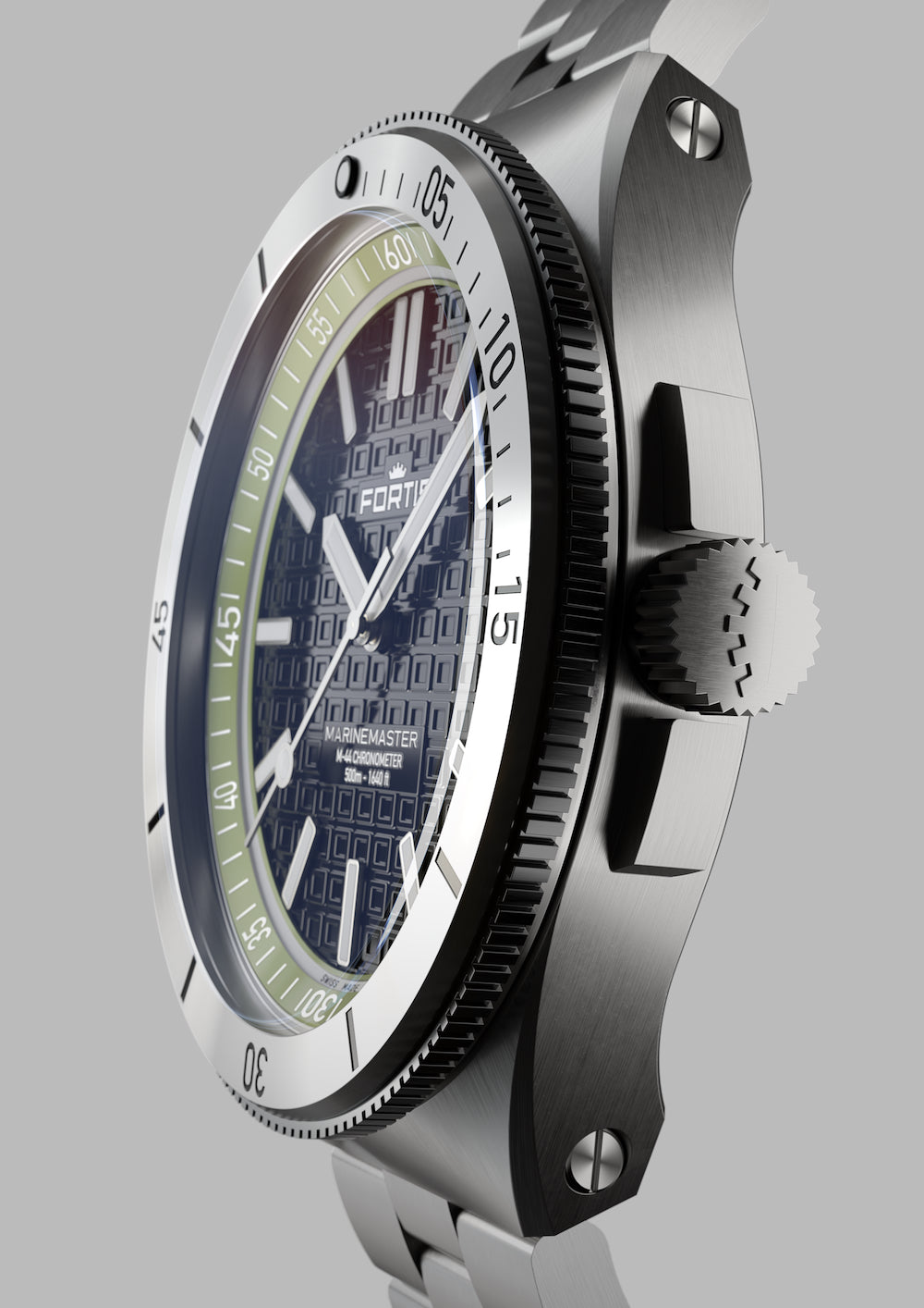 Fortis Marinemaster M 44 Woodpecker Green Bracelet Watch F8120020 Image 6