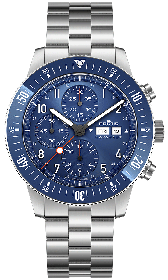 Fortis Novonaut N-42 Cobalt Blue Edition Bracelet Watch F2040012 Image 1