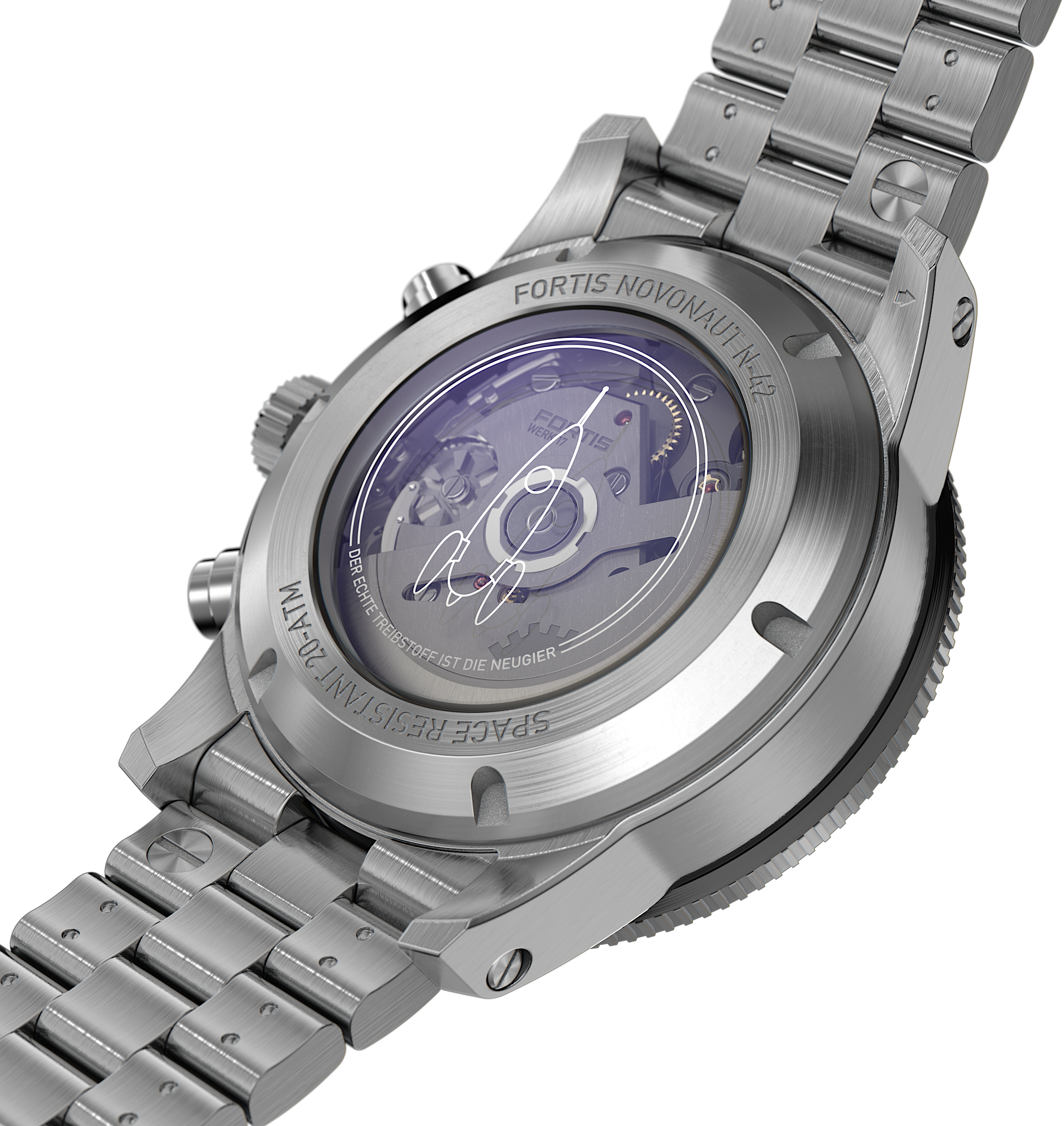 Fortis Novonaut N-42 Cobalt Blue Edition Bracelet Watch F2040012 Image 3