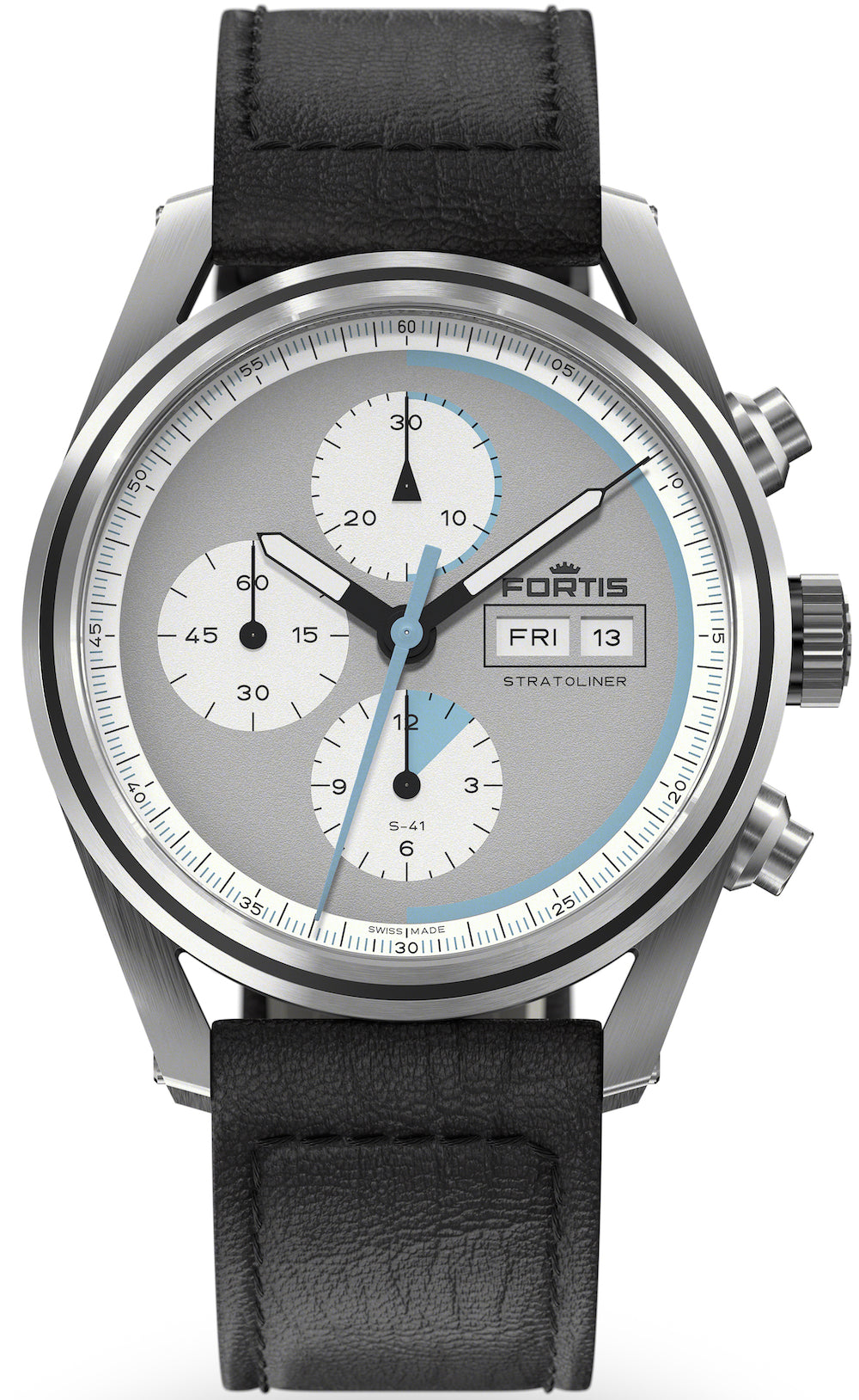 Fortis Stratoliner Cool Grey Aviator Strap Watch F2340015 Image 1