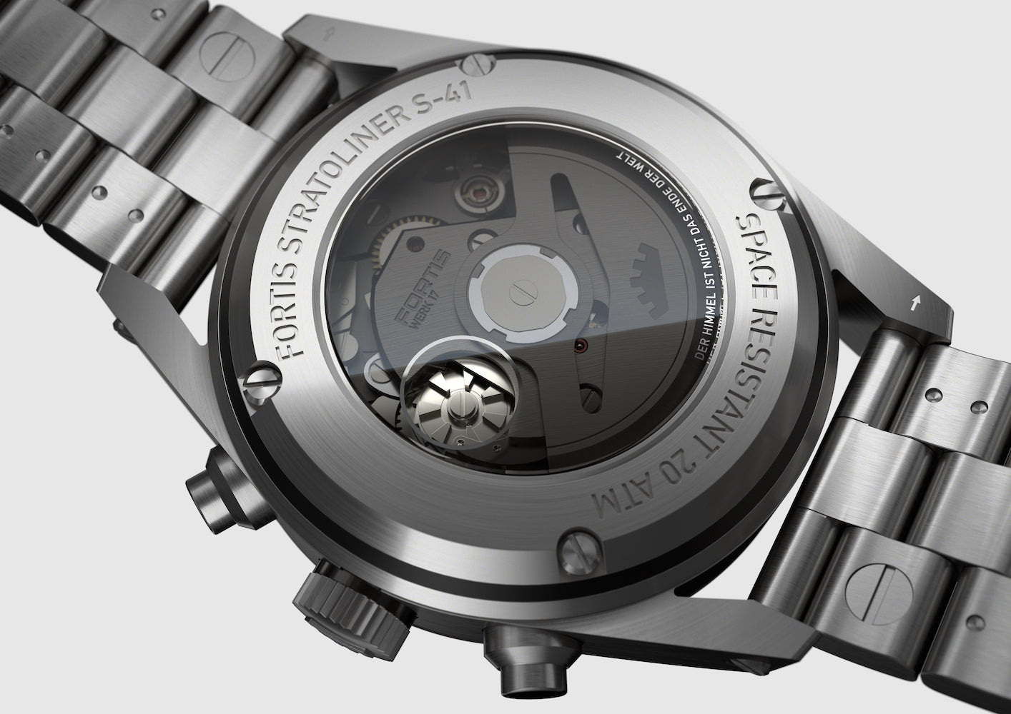 Fortis Stratoliner Cool Grey Bracelet Watch F2340007 Image 2
