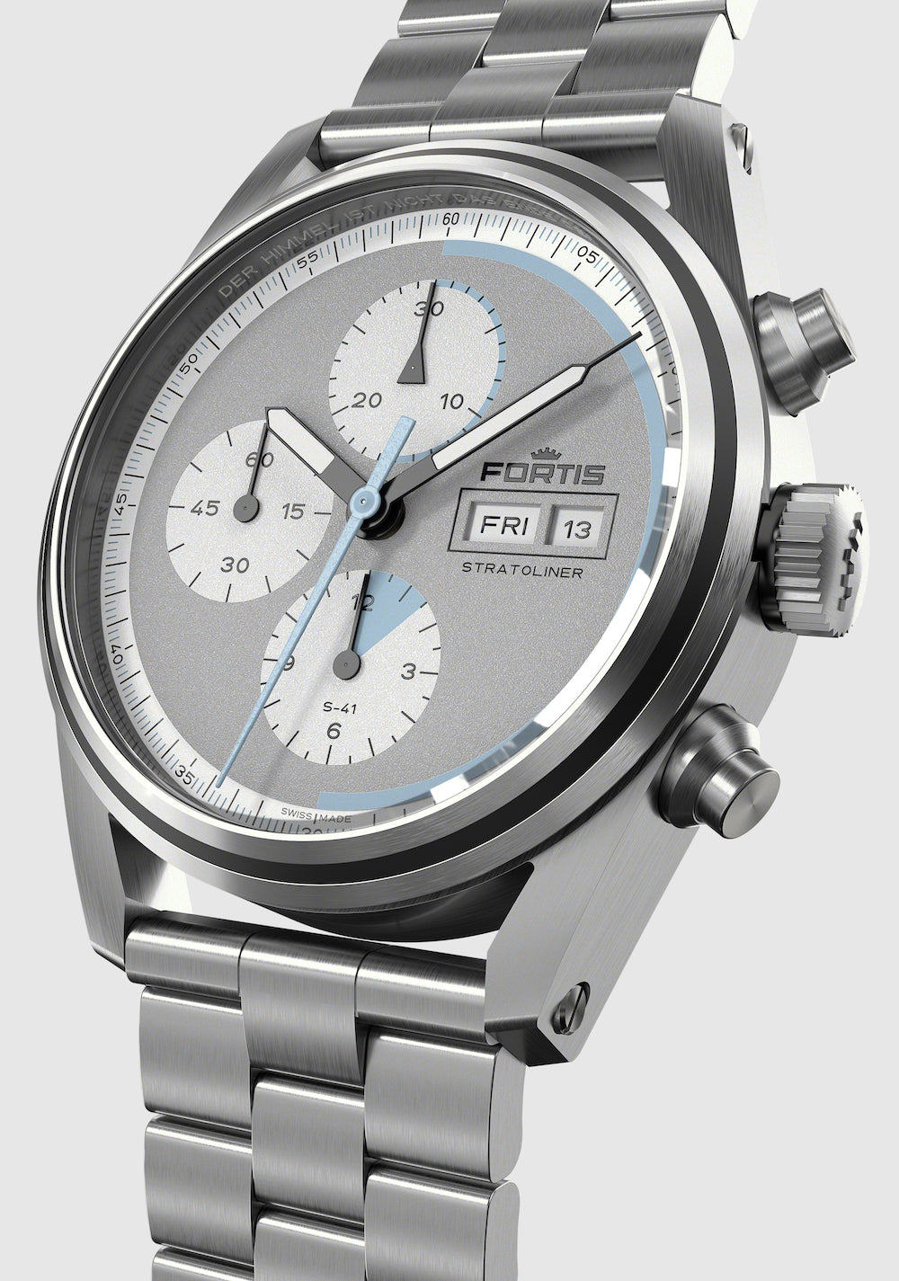 Fortis Stratoliner Cool Grey Bracelet Watch F2340007 Image 3