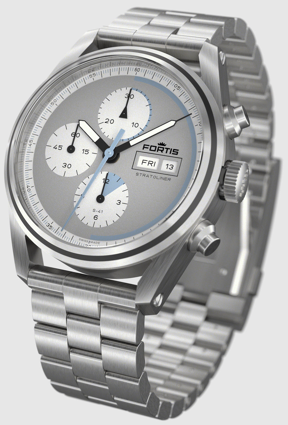 Fortis Stratoliner Cool Grey Bracelet Watch F2340007 Image 5