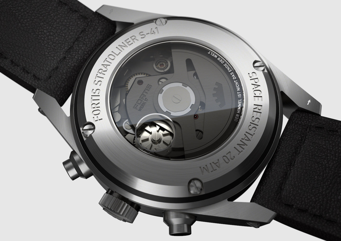 Fortis Stratoliner Cosmic Grey Aviator Strap Watch F2340016 Image 2