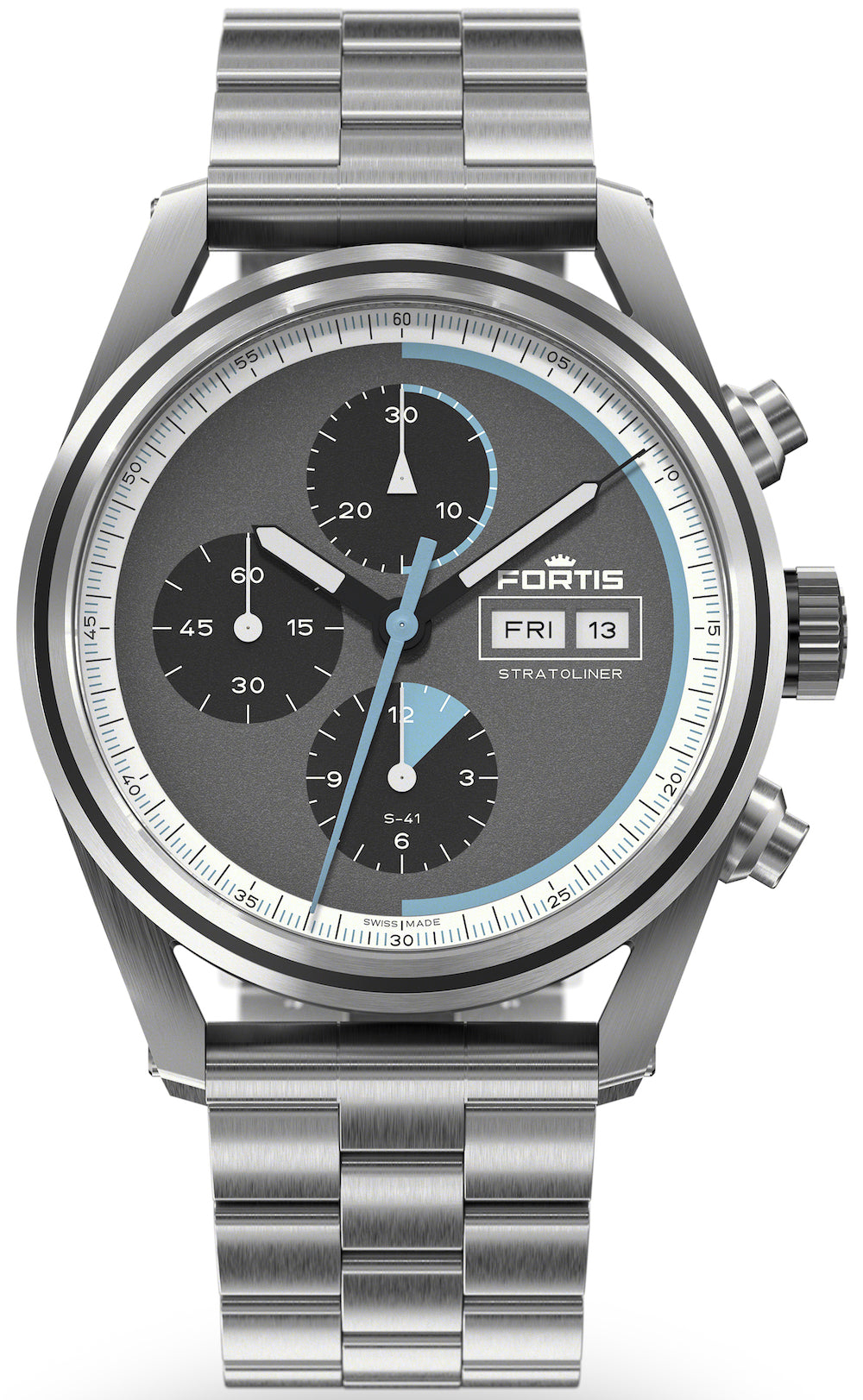 Fortis Stratoliner Cosmic Grey Bracelet Watch F2340008 Image 1