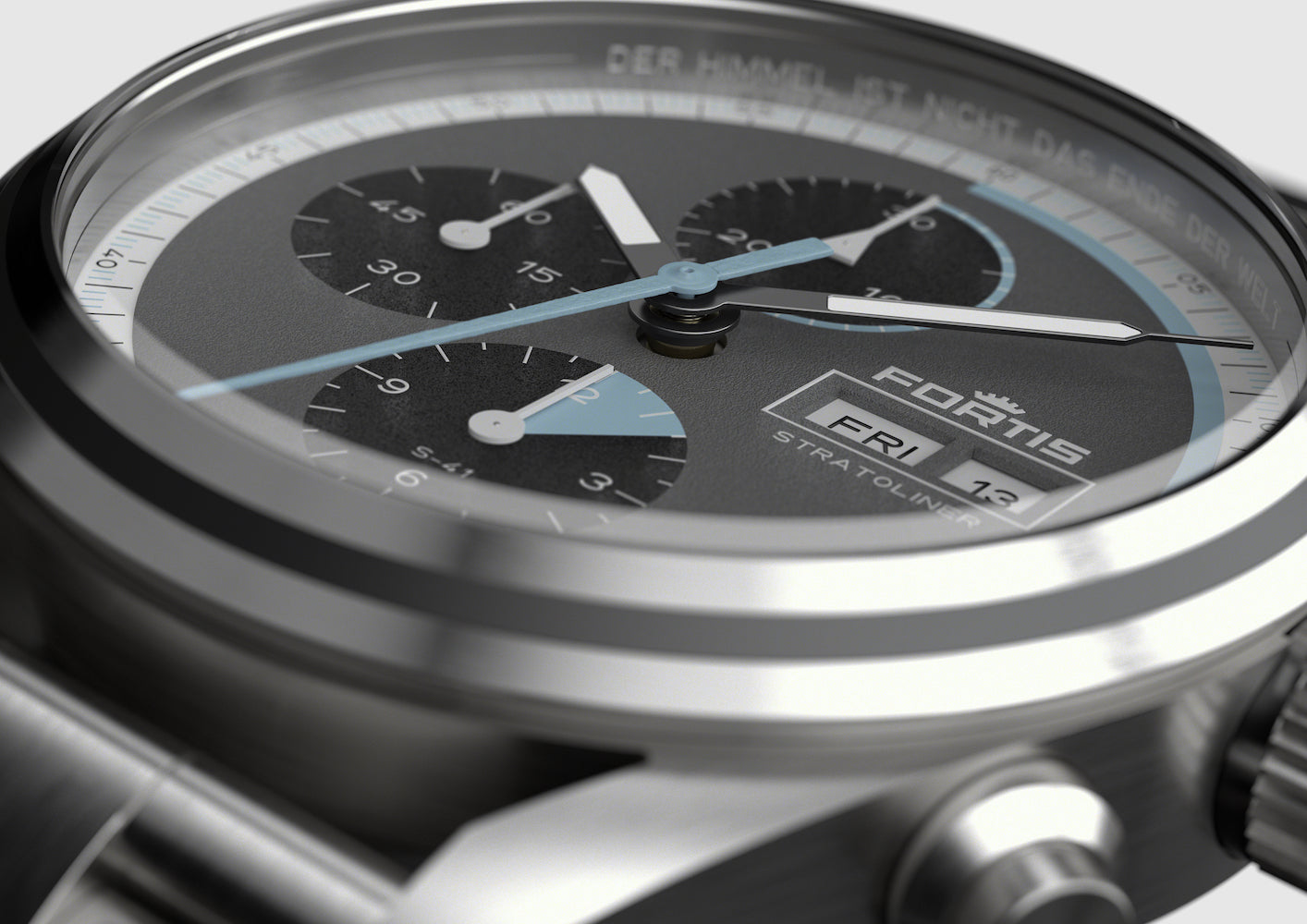 Fortis Stratoliner Cosmic Grey Bracelet Watch F2340008 Image 6