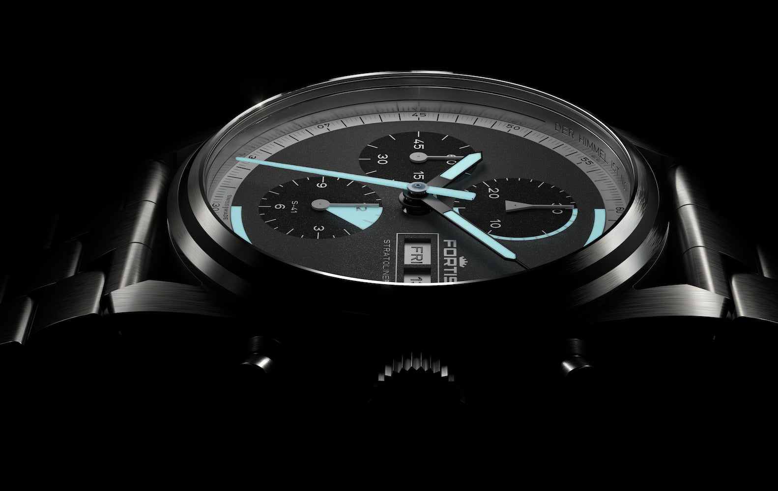 Fortis Stratoliner Cosmic Grey Bracelet Watch F2340008 Image 7