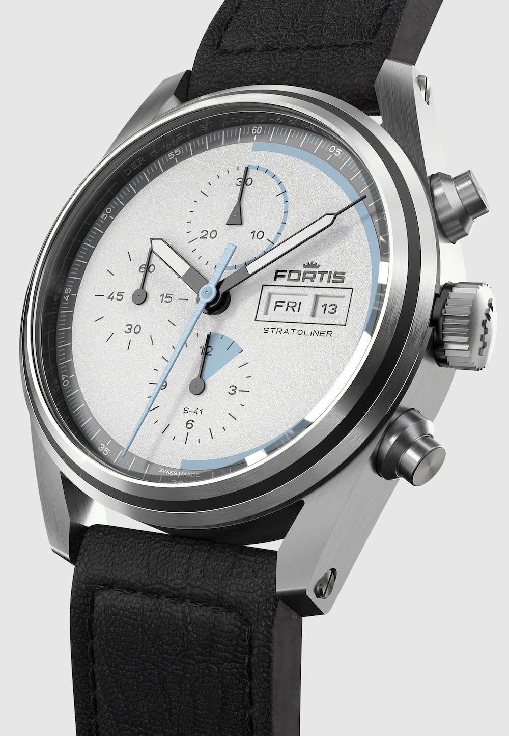 Fortis Stratoliner White Dust Aviator Strap Watch F2340014 Image 4