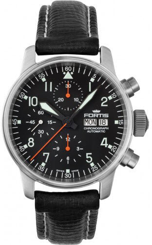 Fortis Watch Aviatis Flieger Classic Chronograph 597.11.11 L.01 Black Strap Image 1