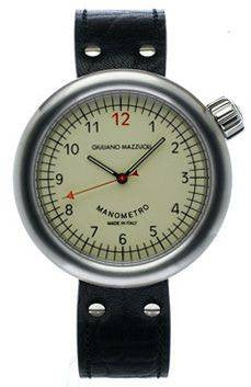 Giuliano Mazzuoli Manometro Brushed Ivory Dial Right Crown MRB01 Black Strap Image 1