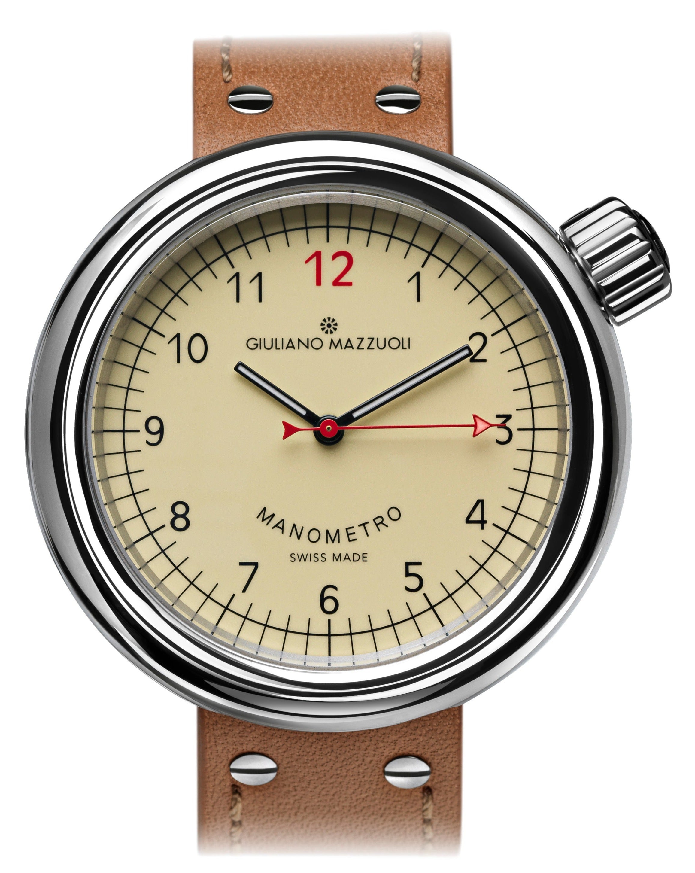 Giuliano Mazzuoli Manometro Polished Ivory Watch MRP01N Image 1