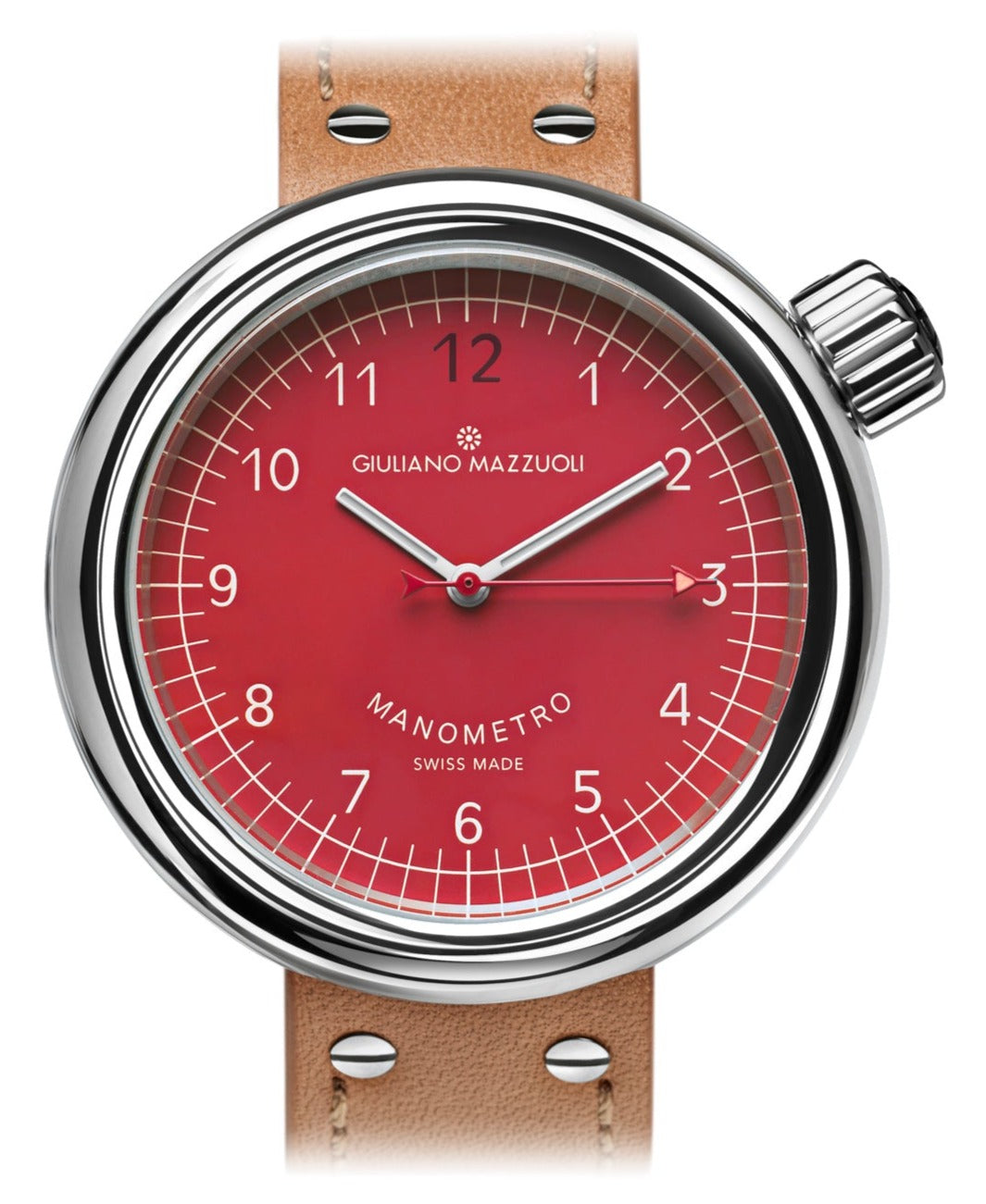 Giuliano Mazzuoli Manometro Polished Red Watch MRP06N Image 1