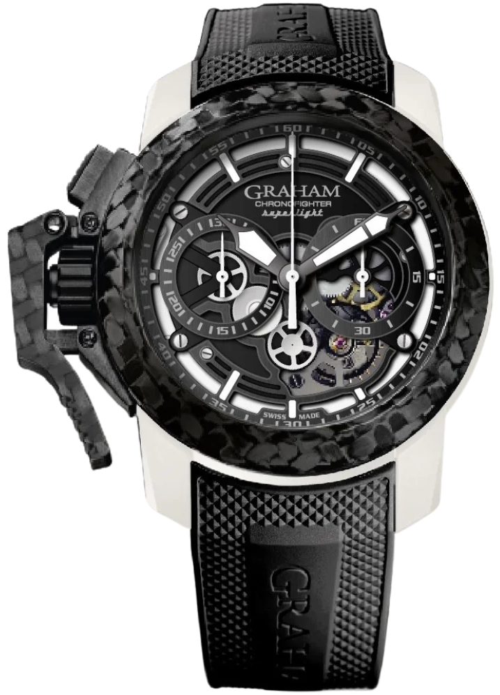 Graham Chronofighter Superlight Carbon Skeleton Watch 2CCCK.W01A Black Rubber Image 1
