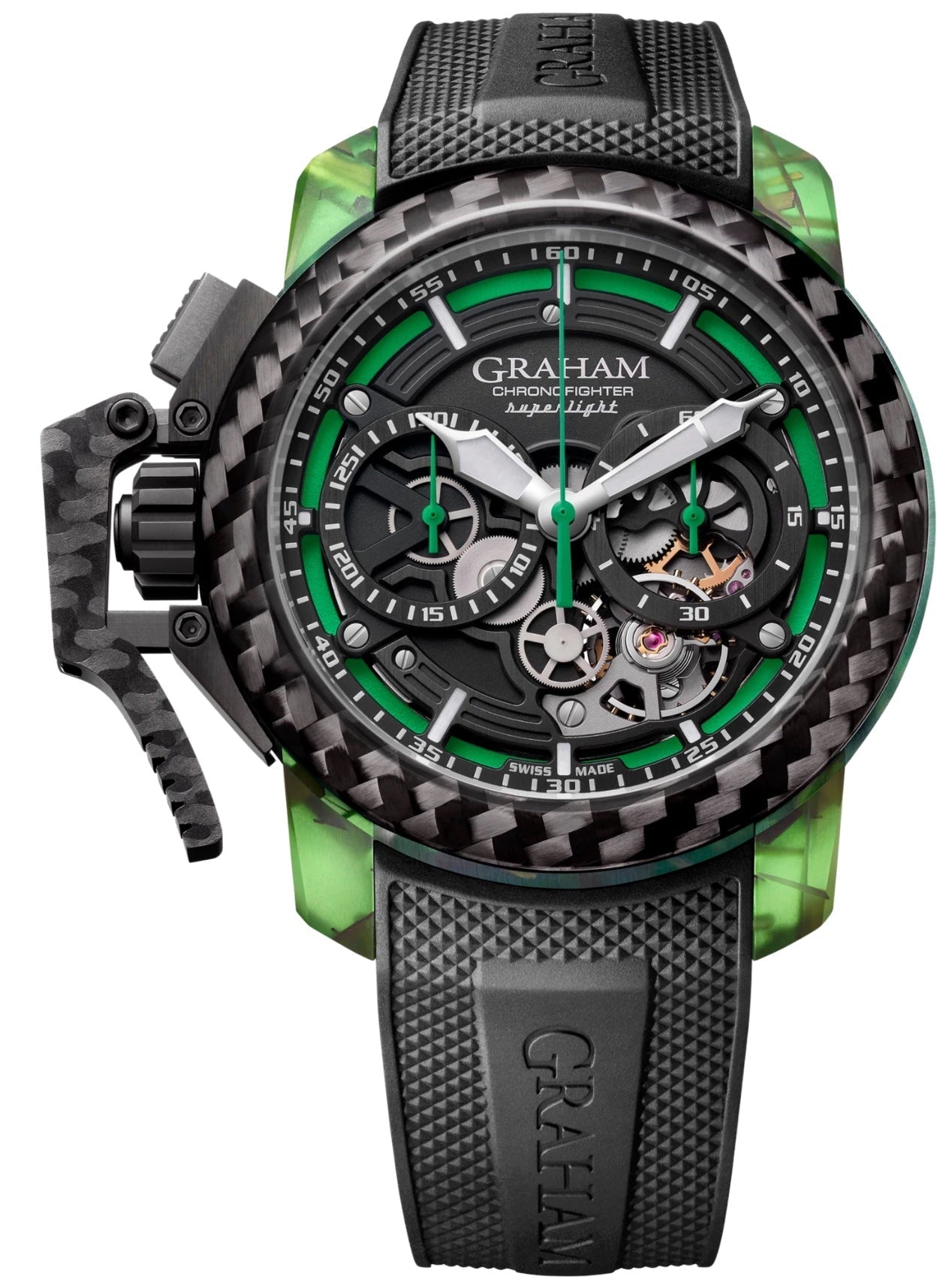 Graham Chronofighter Superlight Carbon Strip Skeleton Green Watch 2CCCK.G01A Image 1