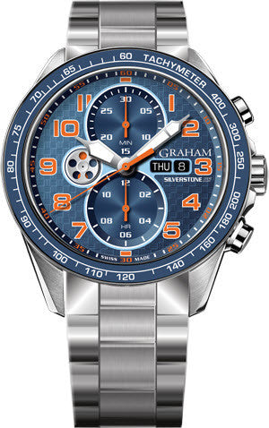 Graham Watch Silverstone RS Racing Orange Blue Bracelet 2STEA.U04A.A26F Image 1