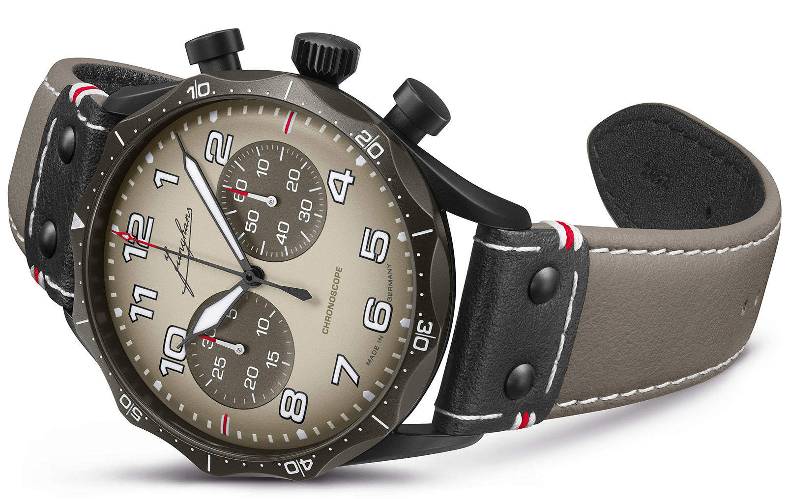 Junghans Meister Pilot Chronoscope Desert Watch 27/3398.00 Image 2
