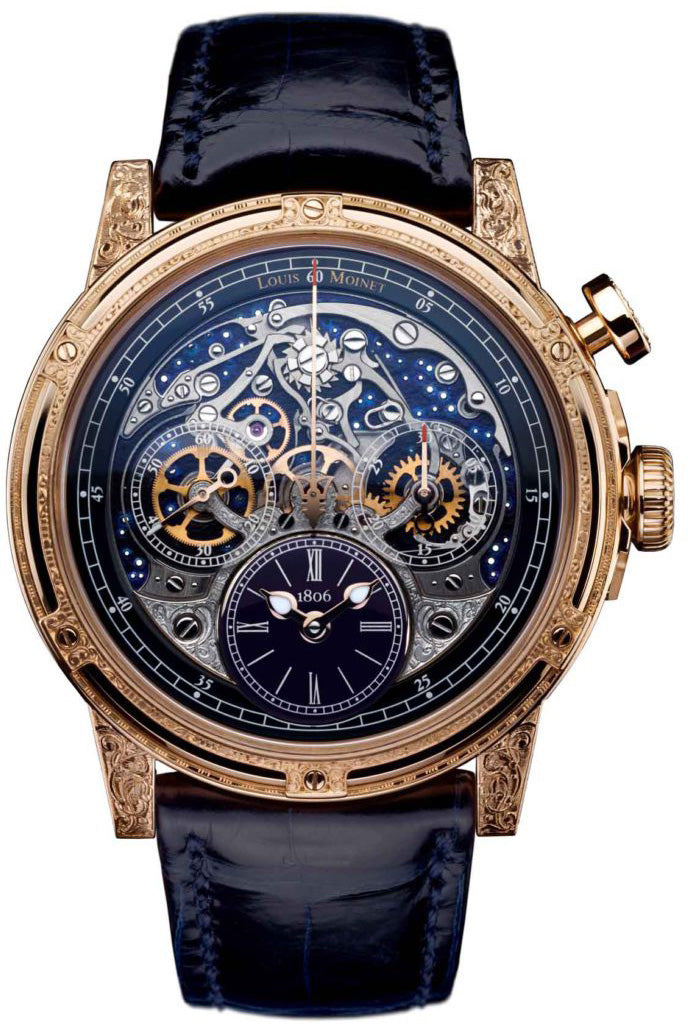 Louis Moinet Watch Memoris Red Eclipse Rose Gold Hand Engraved Limited Edition LM-54.51.21 Image 1