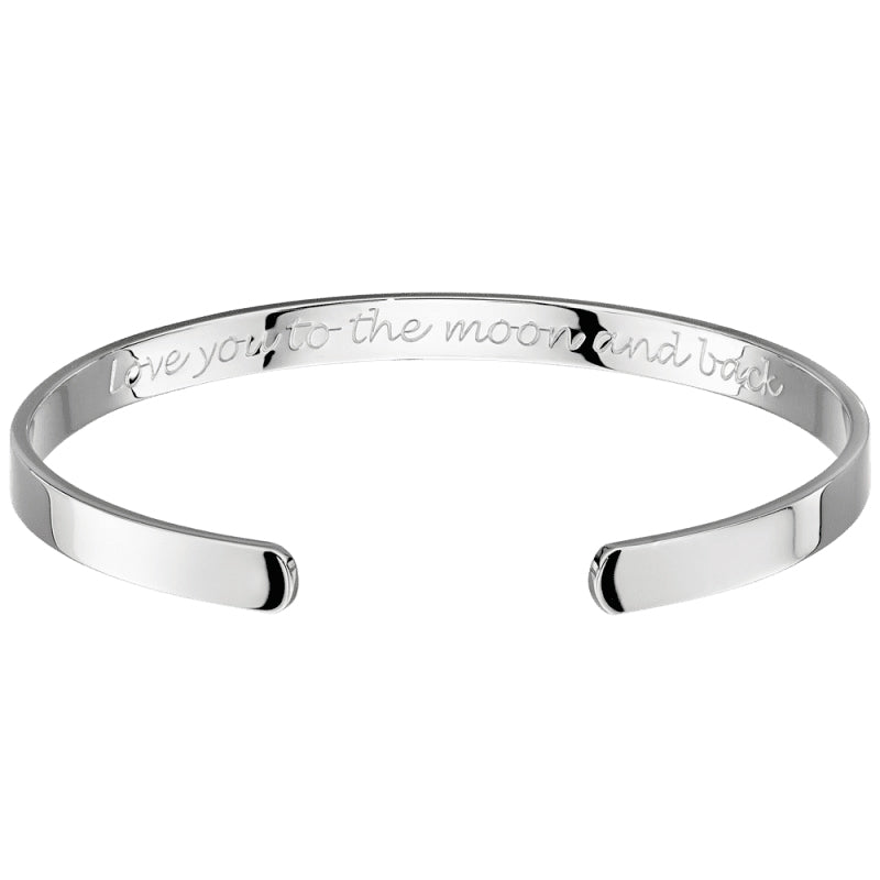 Little Star Sterling Silver Neoma Love You Baby Open Bangle LSB0303