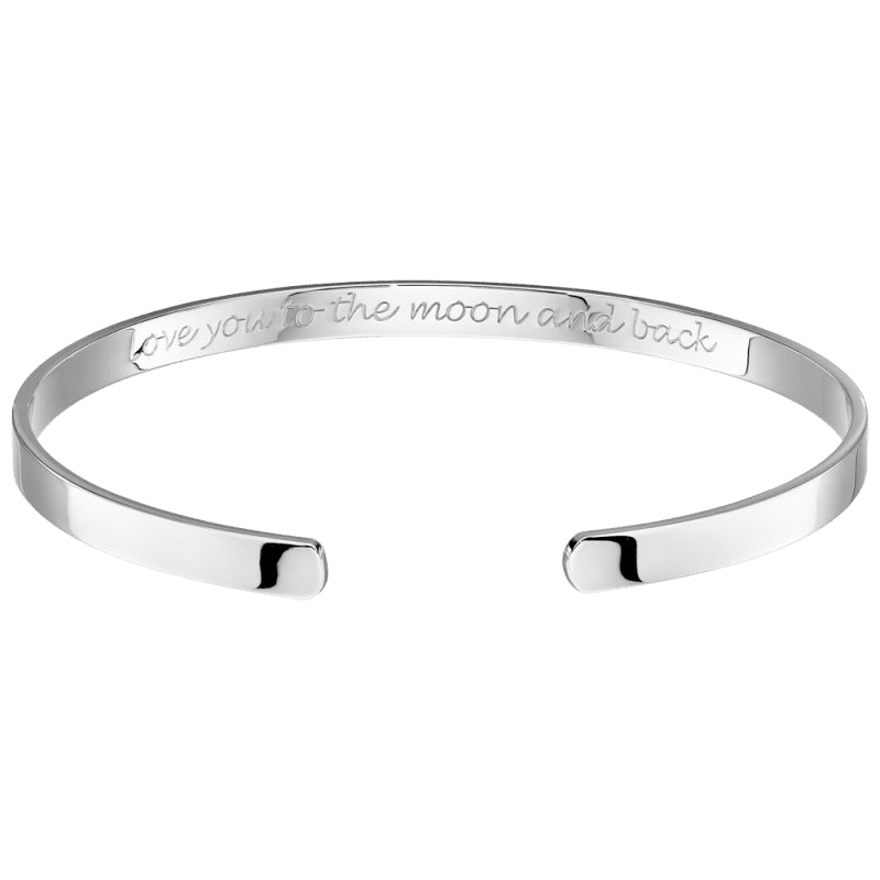 Little Star Sterling Silver Selene Love You Adult Open Bangle LSB0304