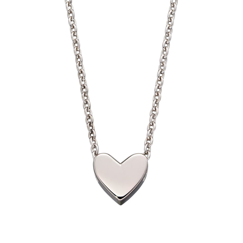 Little Star Sterling Silver Zahra Single Heart Charm Childs Necklace LSN0261