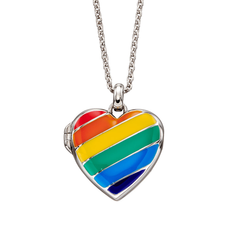 Little Star Sterling Silver Enamel Bryony Rainbow Childs Locket Necklace LSN0339