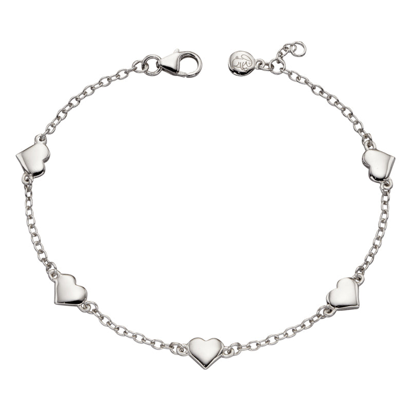 Little Star Sterling Silver Beatrice Heart Charm Childs Bracelet LSB0308