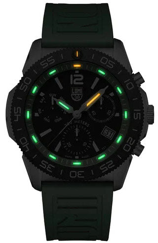 Luminox Sea Pacific Diver Chronograph 3140 Black Green Watch XS.3157.NF Image 2