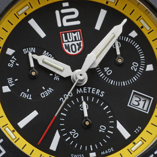 Luminox Sea Pacific Diver Chronograph 3140 Black Yellow Watch XS.3145 Image 5