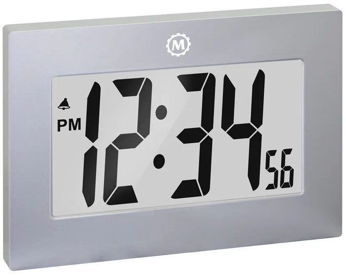 Marathon Clock Digital Wall Desk Graphite Grey Large CL030064-GG-00-NA Image 1