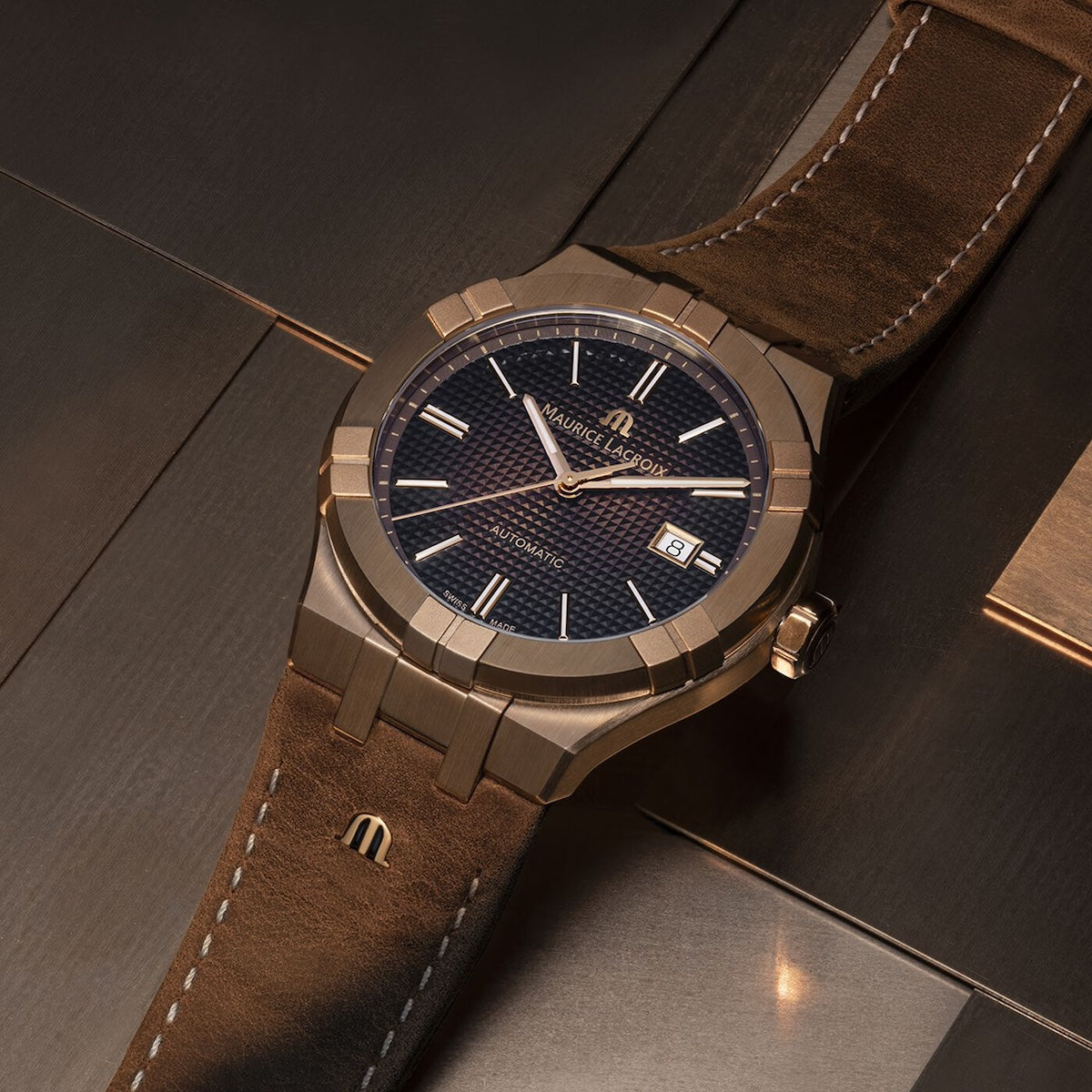 Maurice Lacroix Aikon Automatic Bronze Limited Edition Watch AI6008-BRZ01-730-3 Image 5