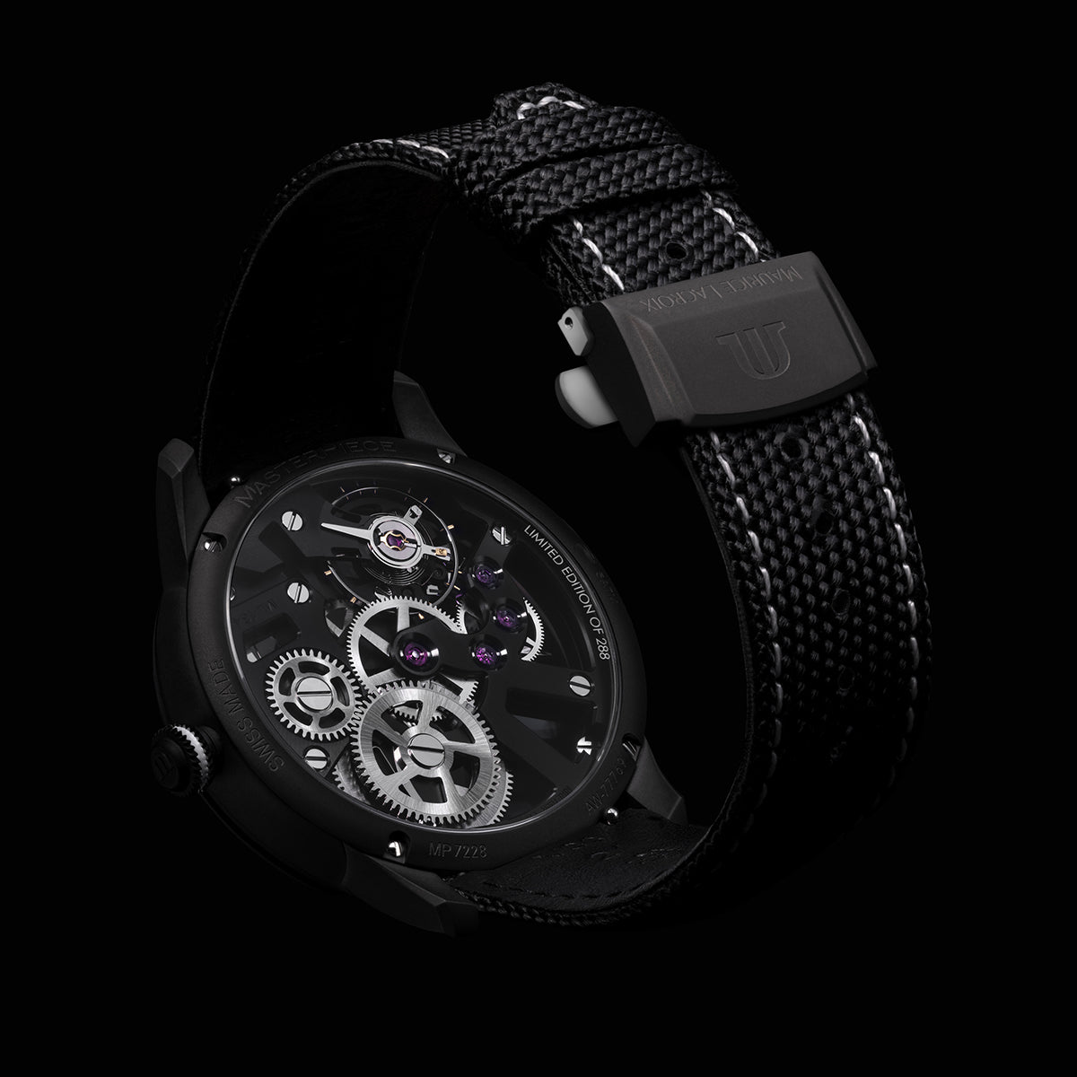 Maurice Lacroix Masterpiece Skeleton Label Noir Limited Edition Watch MP7228-DLB04-090-2 Image 4