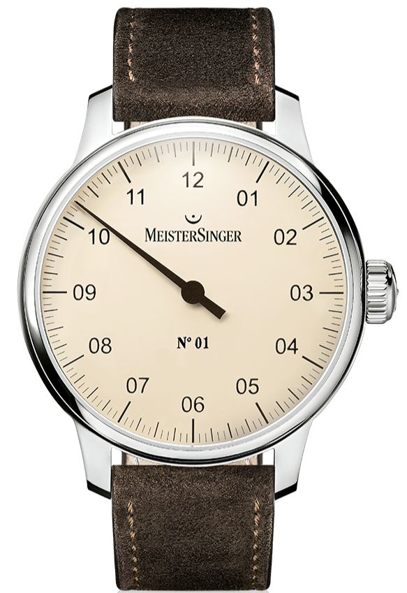MeisterSinger N. 01 Mens Suede Dark Brown Watch AM3303 Image 1