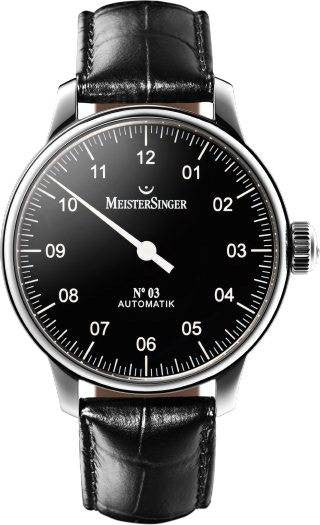 MeisterSinger N. 03 D AM902 Croco Print Black Image 1